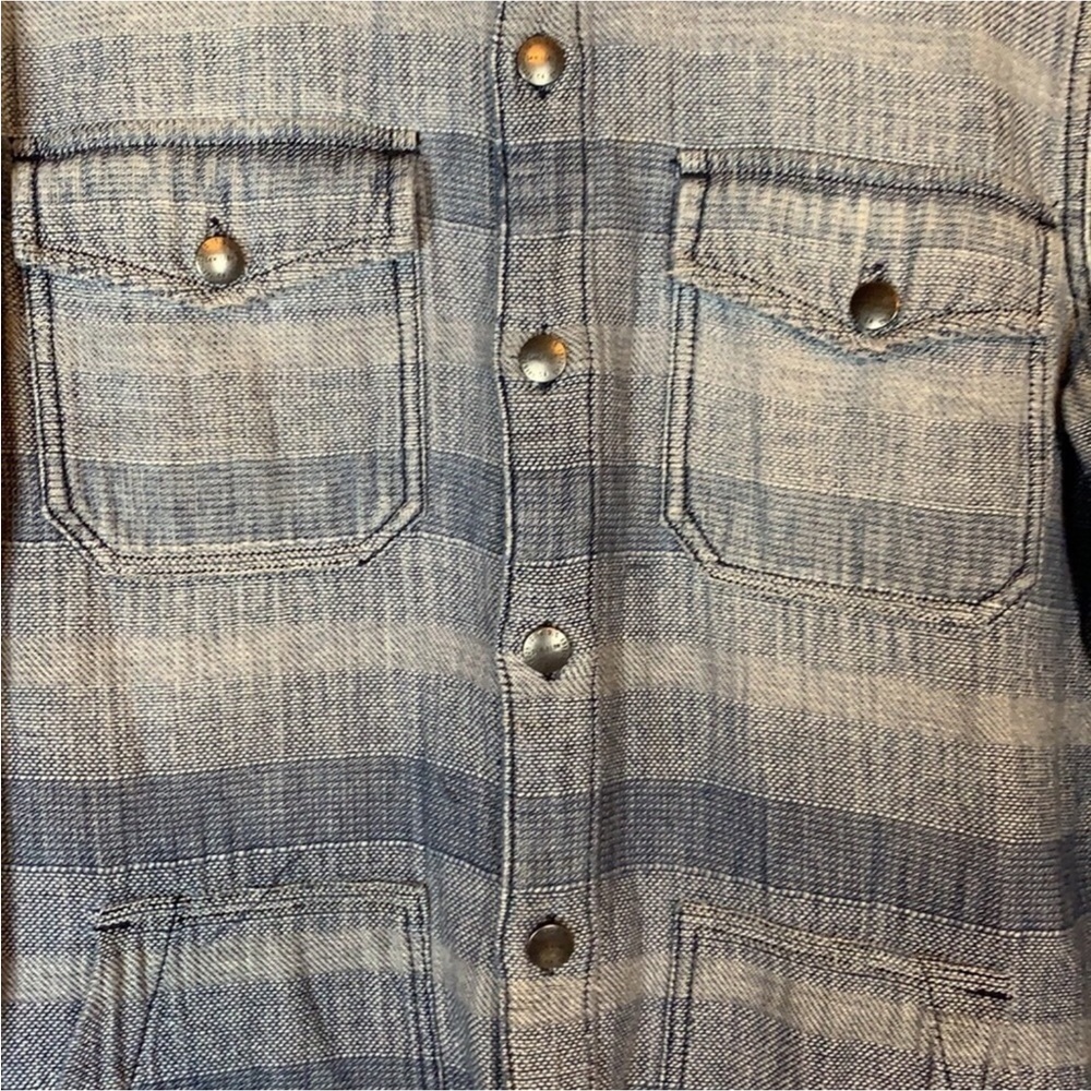 Current/Elliott Patch Pocket Ombr Denim Shirt / J… - image 4